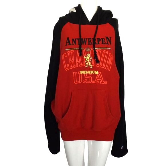 VETEMENTS X CHAMPION Hoodie, M, Antwerpen Belgium, Red/Black, Sweatshirt - Picture 10 of 16